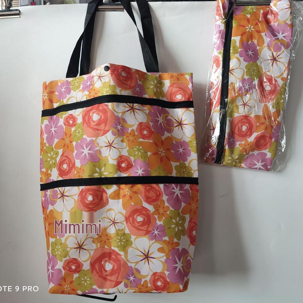 Складная полиэстеровая тележка для покупок на колесах - Портативная сумка-тележка