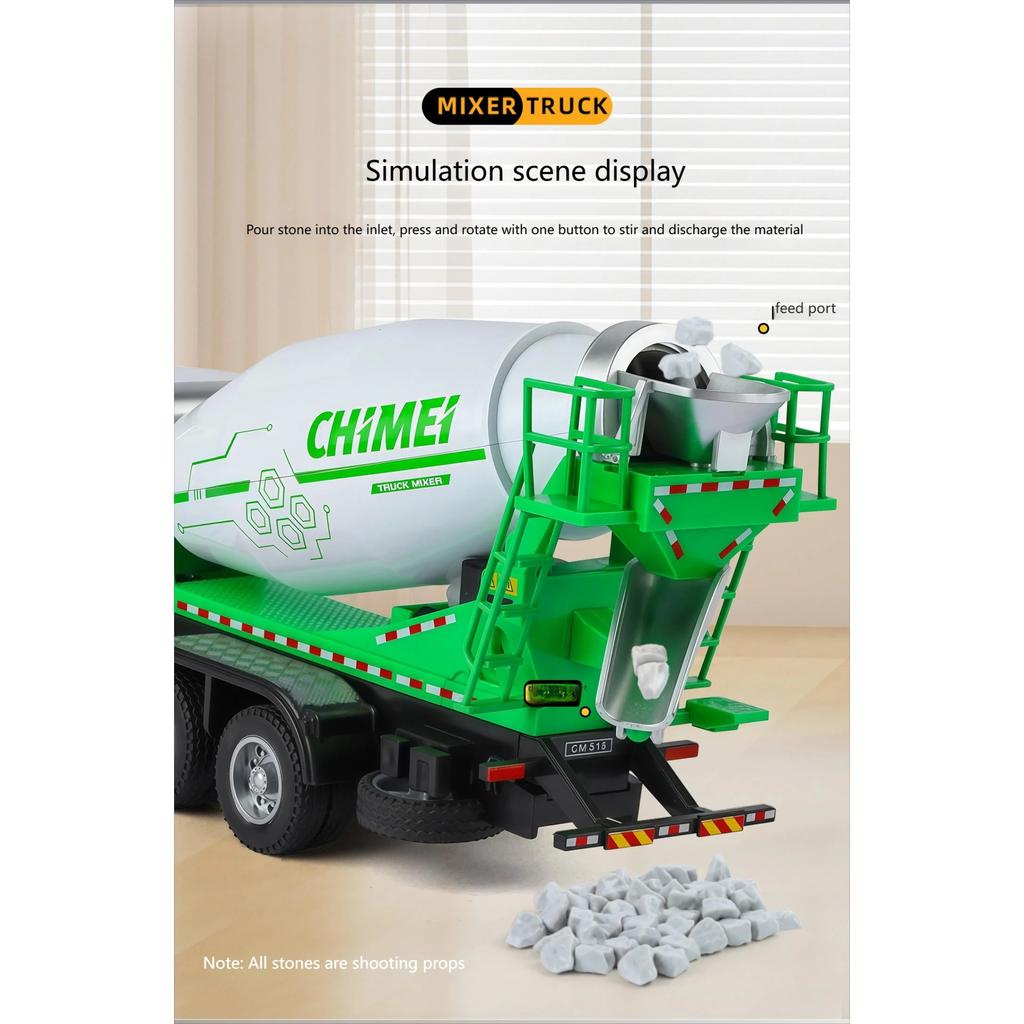 1/32 Самосвал-бетоносмеситель Строительная Машина Сплав Металл Литье под Давлением Модель Автомобиля Детская Игрушечная Машина со Звуком и Светом Оттяжка Подарок