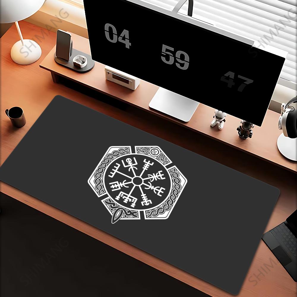 VikingVegvisir Logo Mousepad INS Tide Large Thickened Mouse Pad Oversized Gaming Keyboard Notebook Table Mat for PC Computer