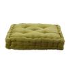 Upholstered Pouf In Plain Moss Green Cotton Velvet 40x40