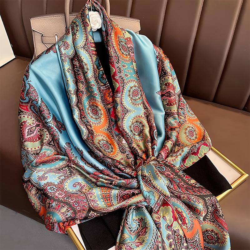180*90cm Muffler New Luxury Brand Scarf Women Shawls Wraps Spring Hijab Bufanda Foulard Female Bandana Beach Stoles Silk