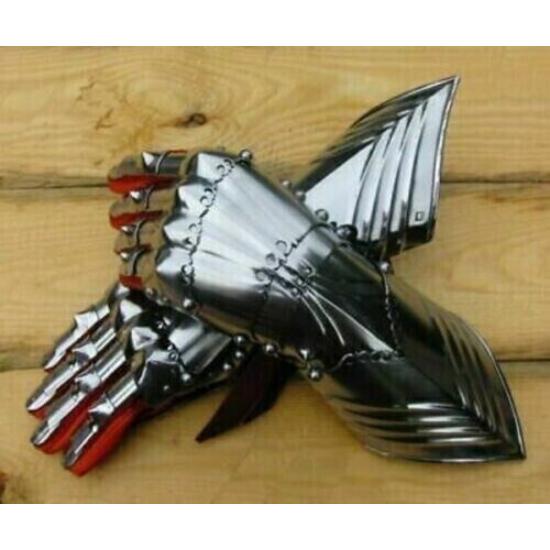 Gauntlets 18GA Steel Armor Medieval Late Gothic Knight Finger Gloves SCA LARP