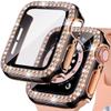Стекло+Чехол Для Apple Watch корпус 40мм 44мм 45мм 41мм Аксессуары iWatch Алмаз+Защитное стекло Apple watch серия 3 5 6 SE 7 8