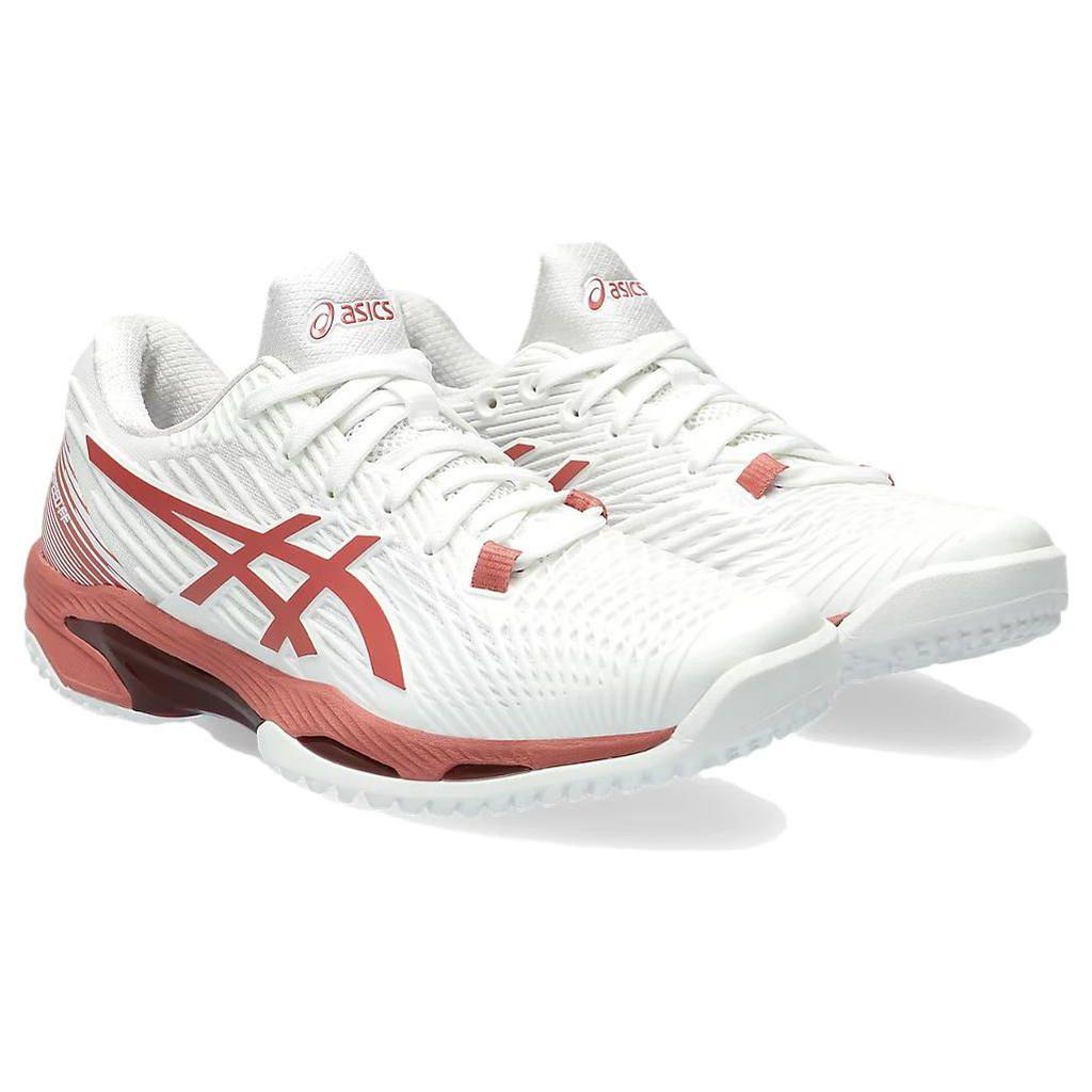 Asics Solution Speed FF 2 Comfortable Shock Absorption Low-Top Tennis Shoes Women Sneaker Red White 1042A135-105