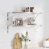 VidaXL Wall Shelves 2 Pcs 75x30x3 Cm Silver Stainless Steel, Floating Shelf, Wall Display Shelf, Panel 30282