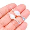 STARGEMS ® Серьги из серебра 925 пробы с натуральным лунным камнем и голубым топазом ручной работы 1,75 дюйма F5928