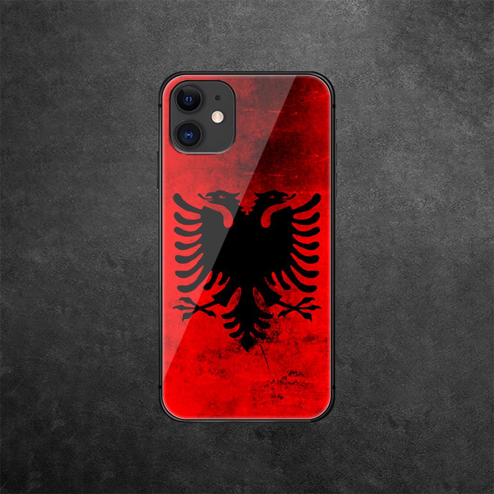 Чехол для телефона из закаленного стекла «Албанцы» для iPhone Samsung Galaxy OnePlus Oppo Xiaomi Redmi Note SA 7 8 9 10 11 12 13 14 20 21 22 53 Pro Ultra