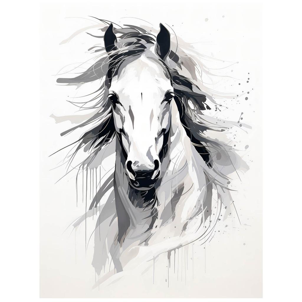 Subtle Elegance of the Horse Subtle Elegance of the Horse, 30X40 Cm, White Wooden Frame, 230 Gsm Matte Paper