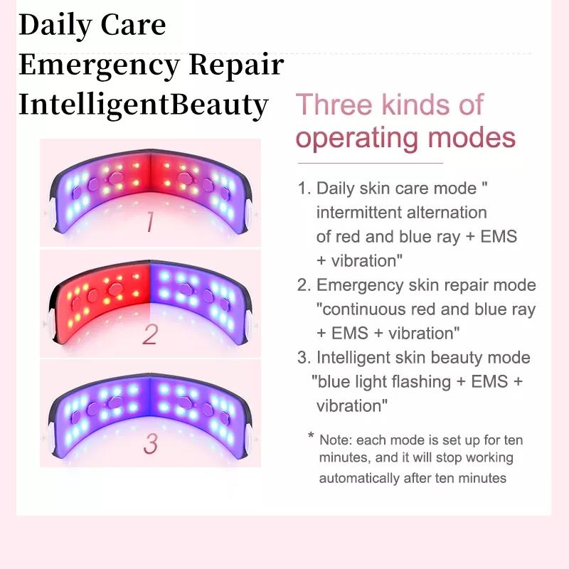 Устройство для лифтинга лица Светодиодная фотонная терапия Вибрационный массажер для похудения лица V Спасательный пояс для лица Двойной подбородок V-образный лифтинг щек V Массажер для лица