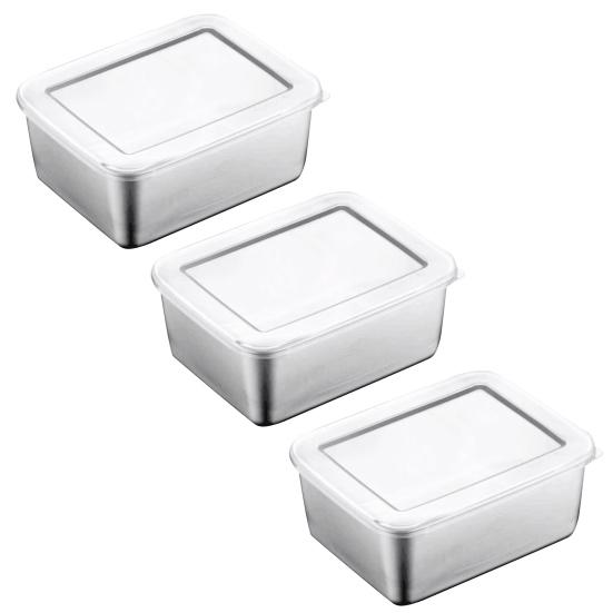 Контейнеры для хранения продуктов из нержавеющей стали Герметичные контейнеры для закусок с крышкой Штабелируемый ланч-бокс для кемпинга, пикников, школы