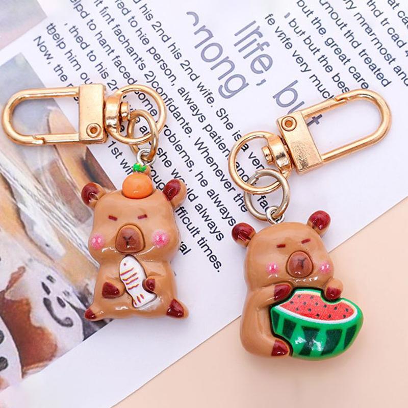 Милый брелок Capibala мультфильм маленькая подвеска Capybara девушка рюкзак аксессуары сумка ключ украшение лучший друг подарок