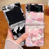 Transparent Phone Case For Samsung Galaxy Z Flip5 Flip4 Flip3 Cow Pattern Clear Folding Hard PC Cover For Samsung Z Flip 5 4 3