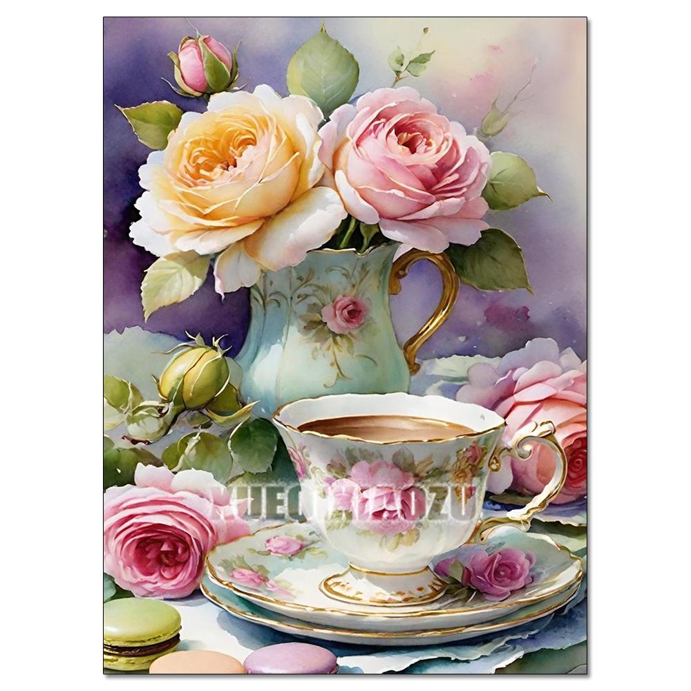 New Kitchen Restaurant Diamond Painting Decoration Bread Coffee Diamond Cross Stitch Kit DIY Handmade Adult Hobby Gift