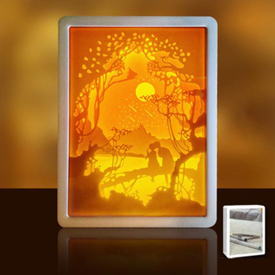 3D Бумажный Ночник для резьбы по бумаге Мягкий Свет Перезаряжаемый Креативный Бумажный Скульптуры Рамка Настольная Лампа Декоративная