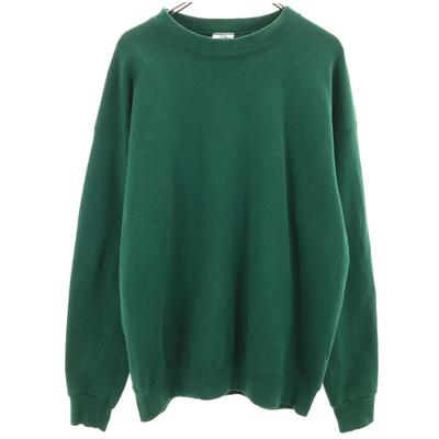 90-е Старый Лонгслив Свитшот зеленый STURDY SWEATS С флисовой подкладкой Мужской Б/У