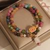 Women Bracelet Colorful Smooth Vintage Aexquisite Elastic Luxury Lightweight Bracelet Release Stress Enhance Well-being Lady Lightweight Bracelet
