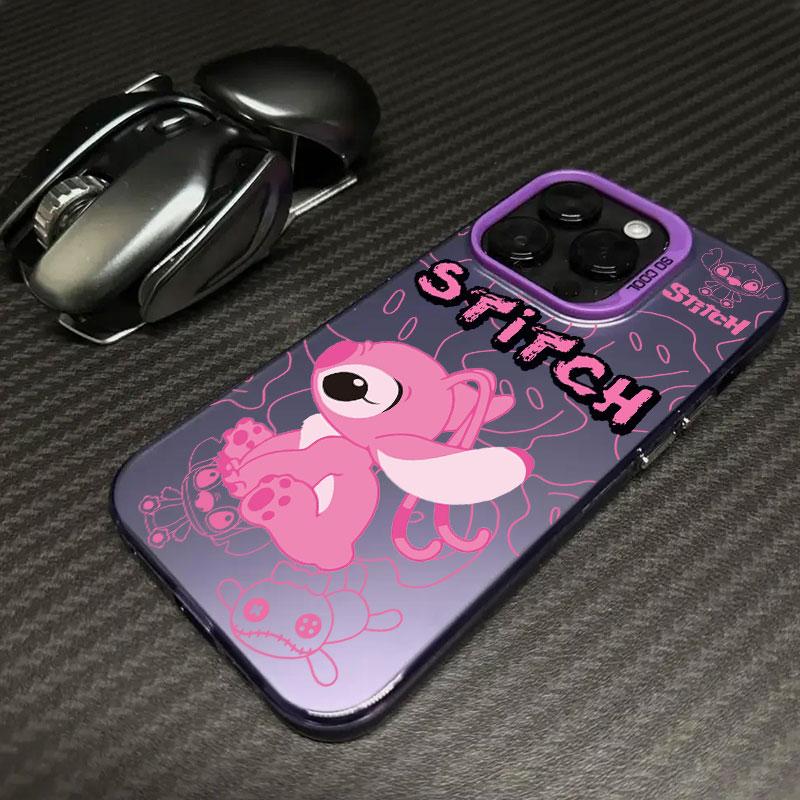 Мультяшный чехол для телефона Ангел Стич для iPhone 11 12 13 14 15 16 17 Pro Max 16e 17E 17 Air Plus 13 Mini Ударопрочный Fundas Задняя крышка