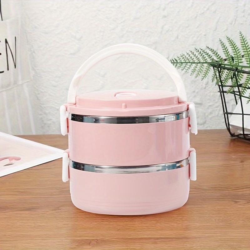 Двухслойный изолированный ланч-бокс из нержавеющей стали для офиса, школы, кемпинга и пикника