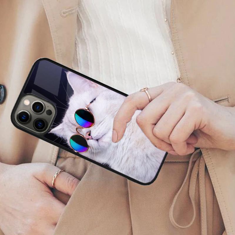 Милый и забавный оригинальный кот Магнитный чехол для телефона ДЛЯ APPLE iPhone 17 Air 16 14 13 12 Pro Max 15 Plus Беспроводная крышка MagSafe