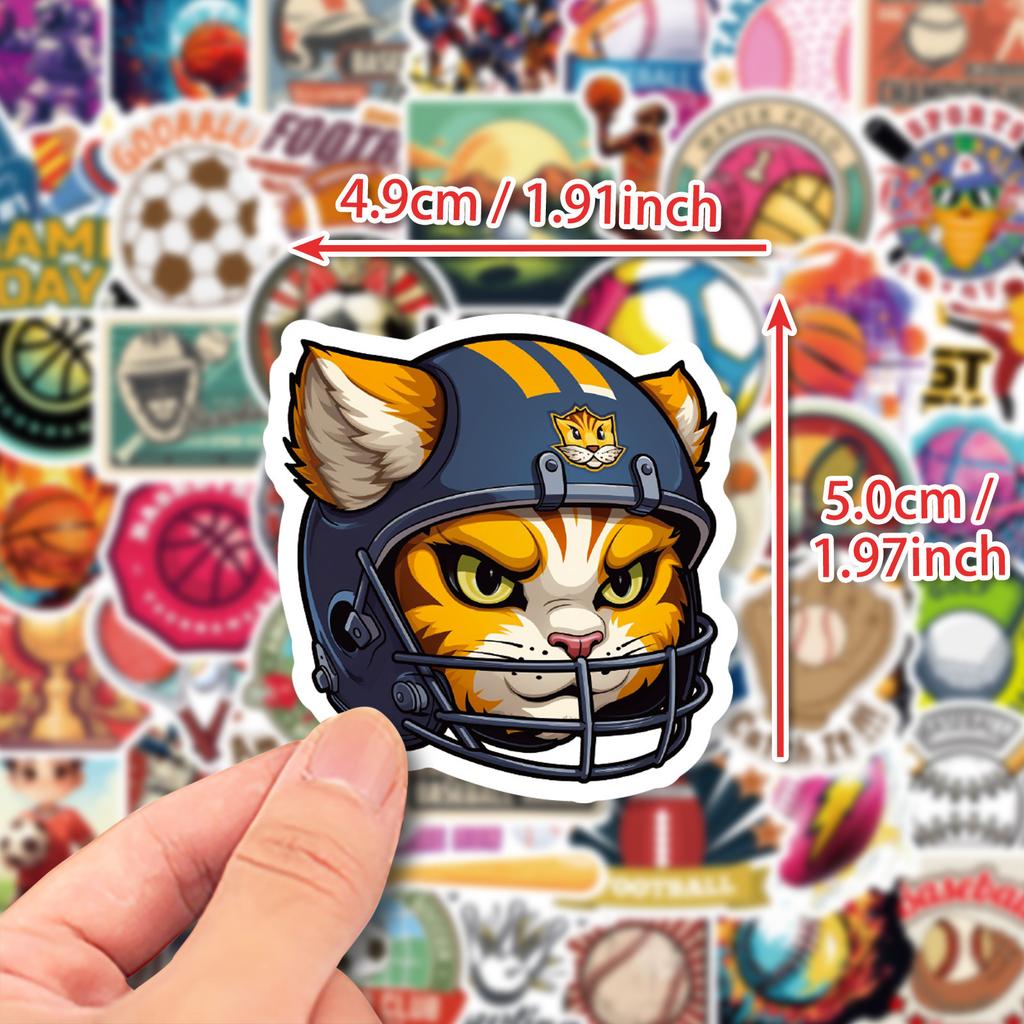 50 Stickers Mixed Ball Car Mobile Phone Notebook Decorative Stickers Repeatedly Stick Waterproof Stickers