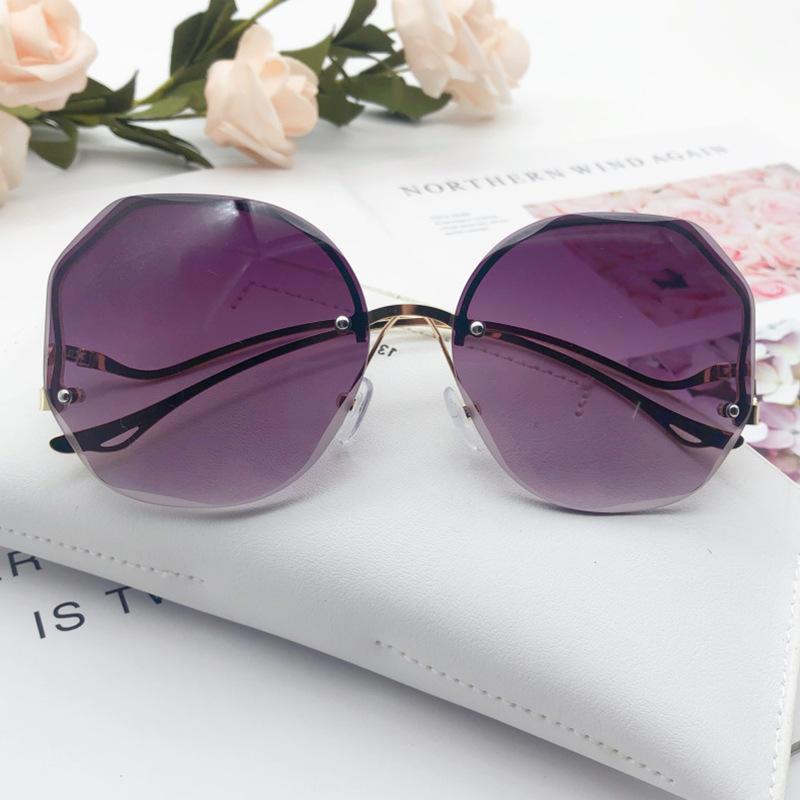 Солнцезащитные очки без оправы с отделкой, женские модные высококачественные солнцезащитные очки с защитой от ультрафиолета