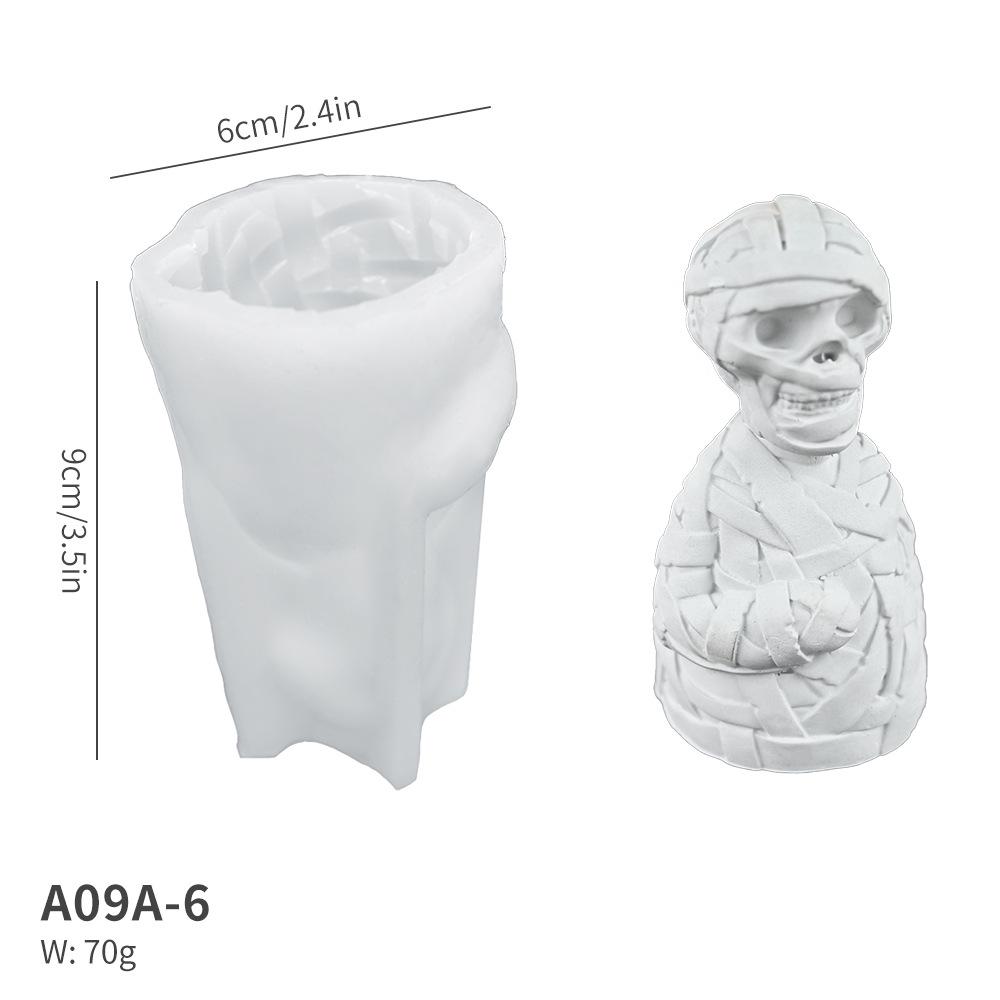 Силиконовая форма для цветов и Хэллоуина: Привидение, летучая мышь, череп, тыква для свечей и гипсовых украшений