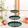 3 Tiered Cake Stand Serving Tray Cosmetics Restaurant Cupcakes Display Plate Dark Green