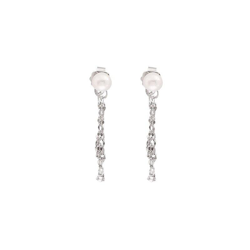 Серьги-гвоздики из стерлингового серебра 925 пробы с круглыми бусинами в Корейском стиле для женщин, романтические свадебные украшения Brincos Pendientes Eh999