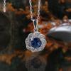 Ожерелье из стерлингового серебра 925 пробы, кулон в форме цветка, натуральный круглый кианит 6,0 мм, изысканные ювелирные изделия для женщин, подарки на годовщину