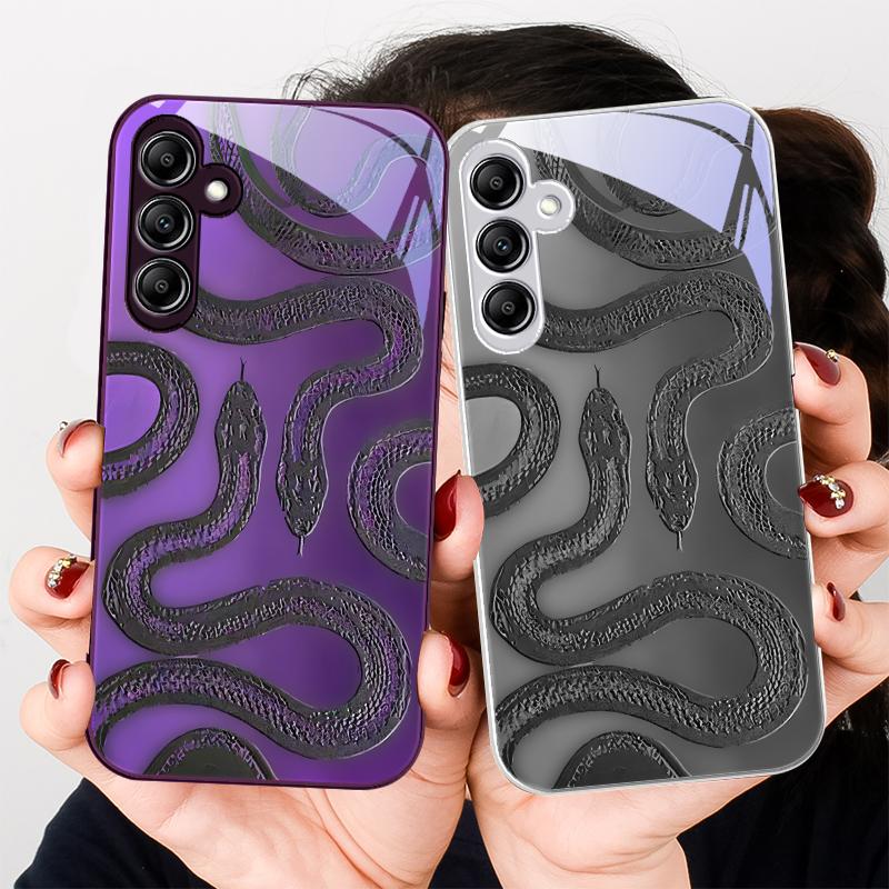 Черно-зеленая королевская змея Для Samsung A 20 30 22 23 24 25 26 31 32 33 34 35 42 50 51 52 53 54 55 56 70 71 72 73 стеклянный чехол для телефона