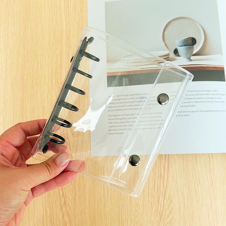 A7 Double Botton Colorful Transparent PVC Soft Cover Binder Cover Journal Sketchbook Accessories Diary Office Supplies