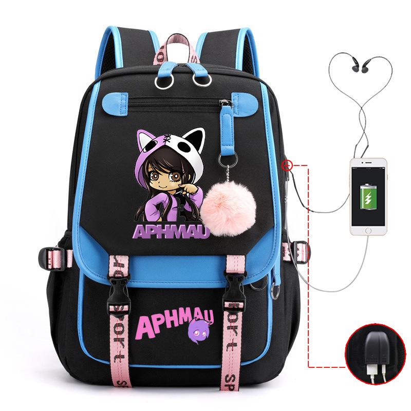 Harajuku Simple and Versatile Aphmau Junior High School Student School Bag Female Lightweight Large Capacity Middle School Student Backpack
