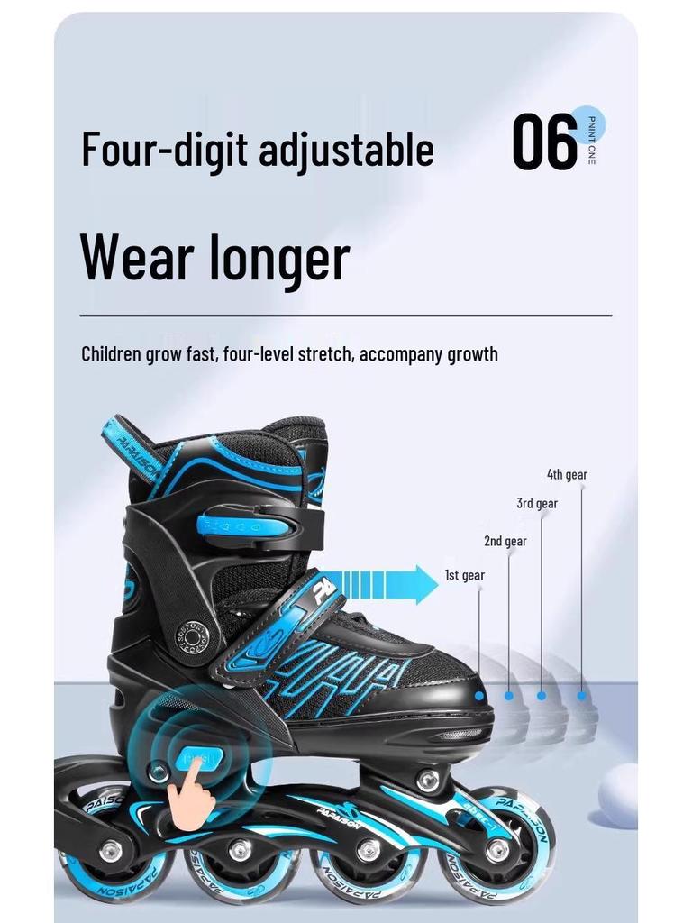 Роликовые коньки Xiaozhuangyuan 301 Flash для начинающих - Взрослые и детские однорядные коньки