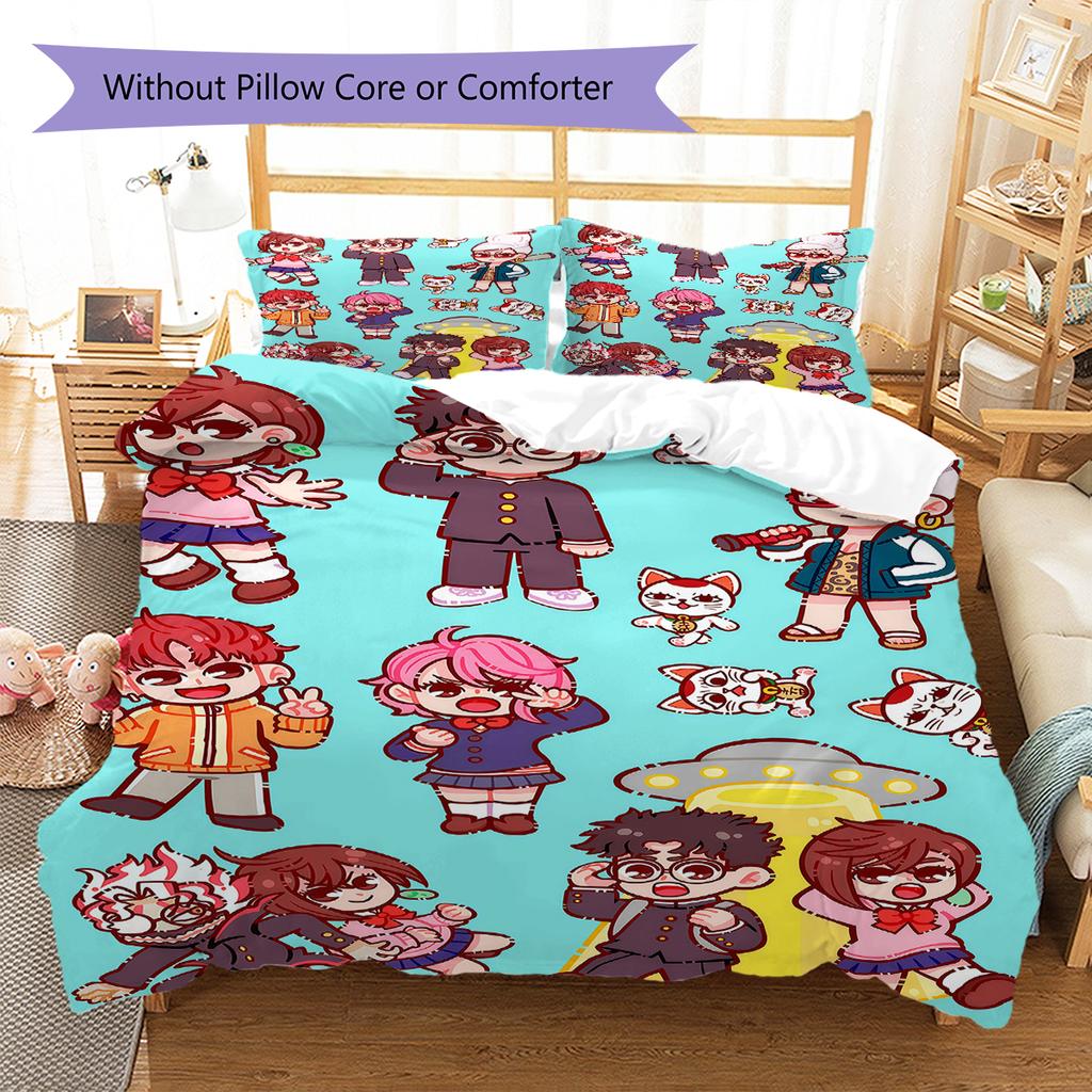 DAN DA DAN Pattern Bedding,Quilt Set Quilt Cover Pillowcase Home Birthday Gift (1 * duvet cover + 2 * pillowcase, without core)