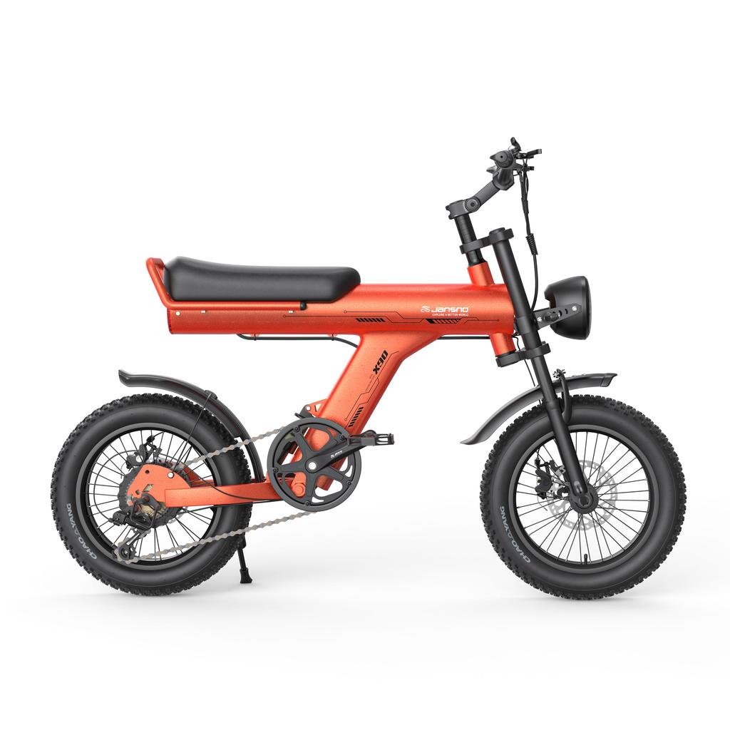 Электровелосипед JANSNO X90Y для взрослых 750 Вт 48 В 25 Ач Скрытая батарея 16" Широкие шины Двойная подвеска Внедорожный Велосипед на электротяге для всех типов местности