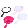 Vintage Rose-Shape Hand Mirror Held Vanity Mirror Standing Makeup Dresser Mirror