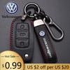 Для VOLKSWAGEN VW Кожаный чехол для смарт-ключа автомобиля Полное покрытие для ключа автомобиля VW Volkswagen Polo Tiguan Passat Golf Jetta Lavida Защита