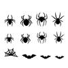 Yousheng Halloween Spider Bat Sticker Set with LED Lights Spooky Atmosphere Enhancer Indoor Outdoor Decorations