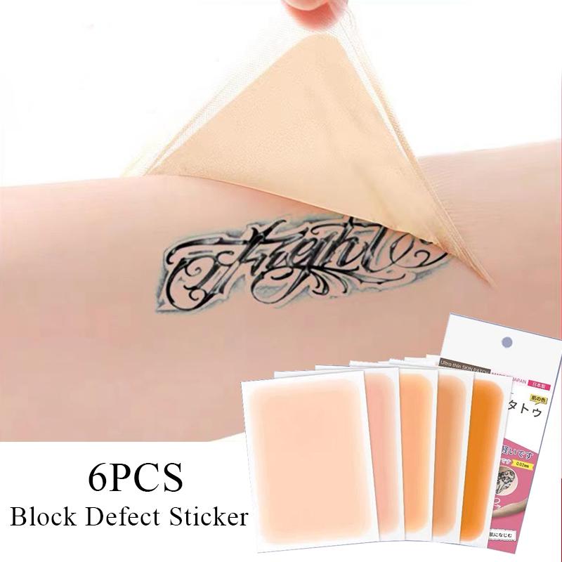 New 6PCS Tattoo Cover Up Skin Color Scar Concealer Sticker Portable Flaw Birthmark Concealing Waterproof Beauty Cosmetic Tools