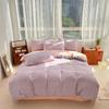 2024 A-Class Pure Cotton Bedding Set: Solid Color Duvet Cover & Bed Sheet