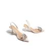 2024 Spring and Autumn Fashion New Sexy Banquet Comfortable Crystal Transparent Solid Color Pointed Toe Women's High Heels