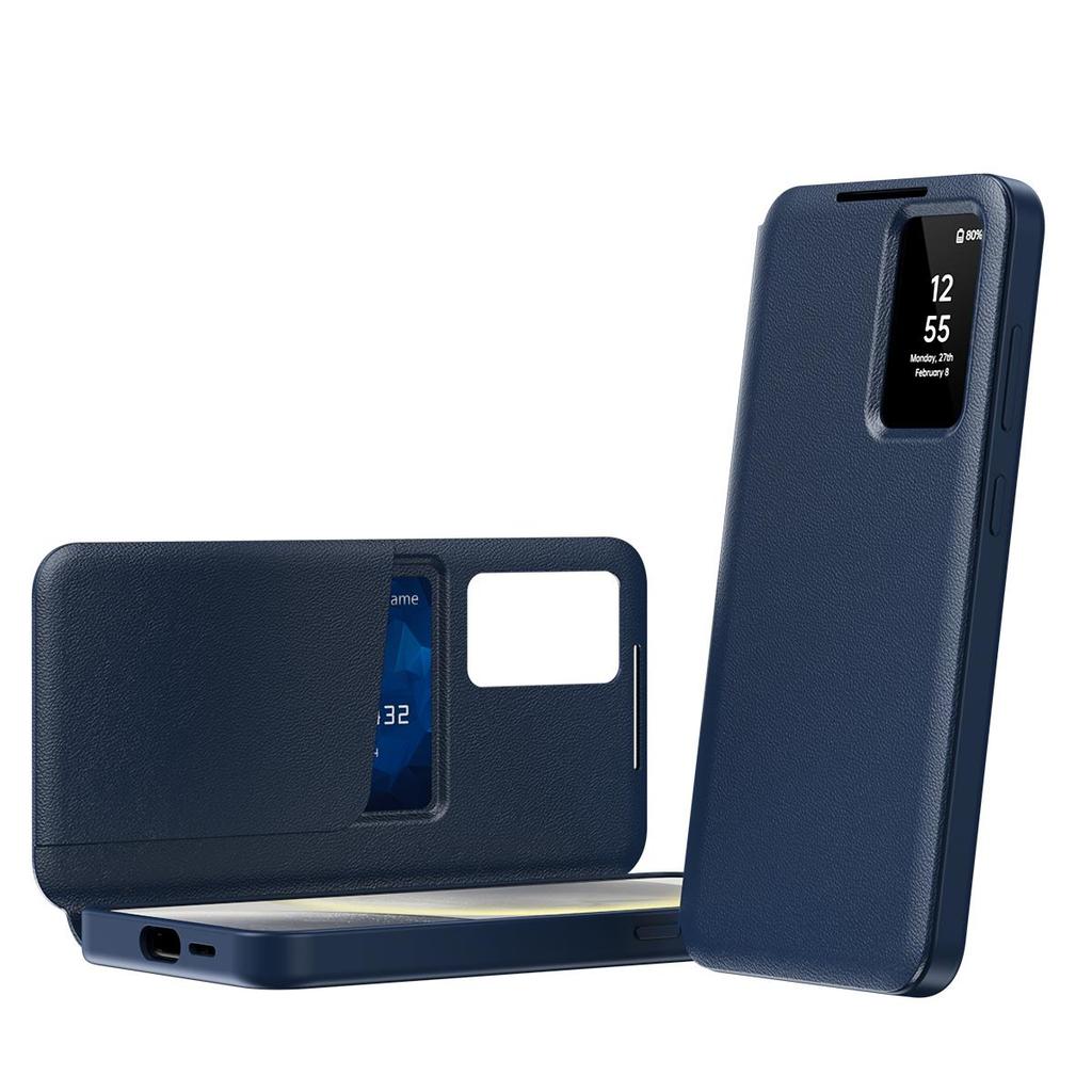 S26 FE , Luxury Premium PU Leather Case For Samsung Galaxy S26FE Smart Window Case, APP Wake Up/Sleep, Wallet Phone Protect Cover Card Pocket Holder