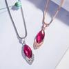 925 Sterling Silver Necklaces for Women with Creative Ruby Gemstone Silver Female Fine  Jewelry Wedding Gift