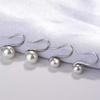 Позитивные круглые серьги-крючки с жемчугом Круглый жемчуг 8-14 мм Серьги Туфли на высоком каблуке Ложкообразные Простые и щедрые Темпераментные Модные и универсальные