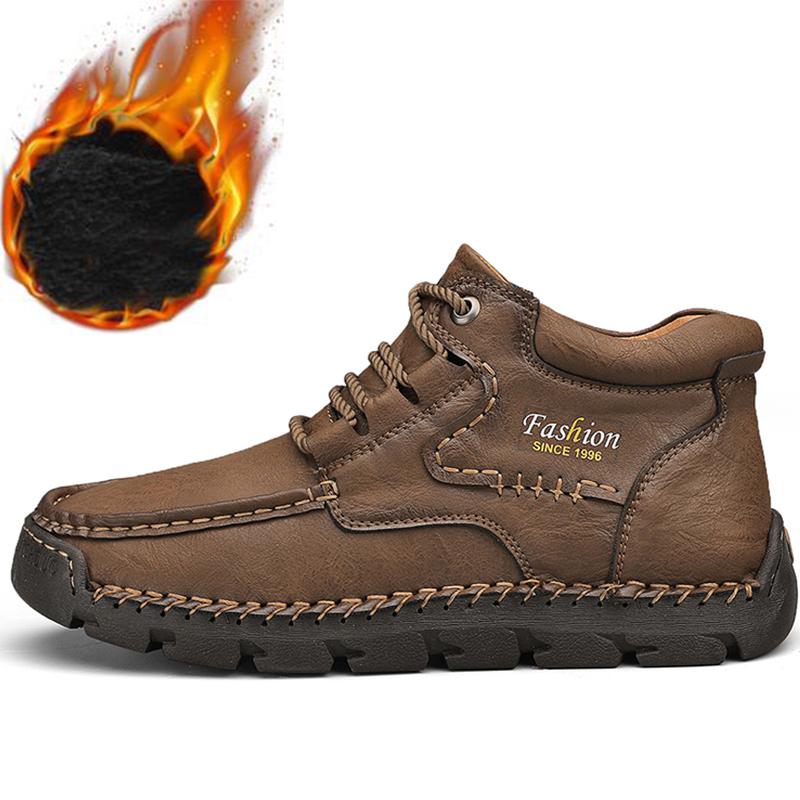 Spring/Autumn Men's Lace-up Large Size Retro Casual Shoes Casual Shoes Autumn/winter Plus Velvet Warm Handmade Ankle Boots