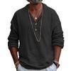 Мужская рубашка из хлопковой смеси с длинным рукавом и лацканами, однотонная повседневная пляжная рубашка на весну и лето для повседневного ношения в отпуске