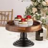 Cake Stand Display Rustic Decorative Round Wood Fruit Tray Dessert Table for