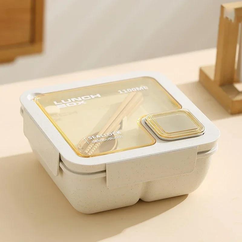 Портативный набор столовых приборов, ланч-бокс из пшеничной соломы, суповая миска с посудой и термоизоляционным пакетом, офисная микроволновая печь, бенто-бокс