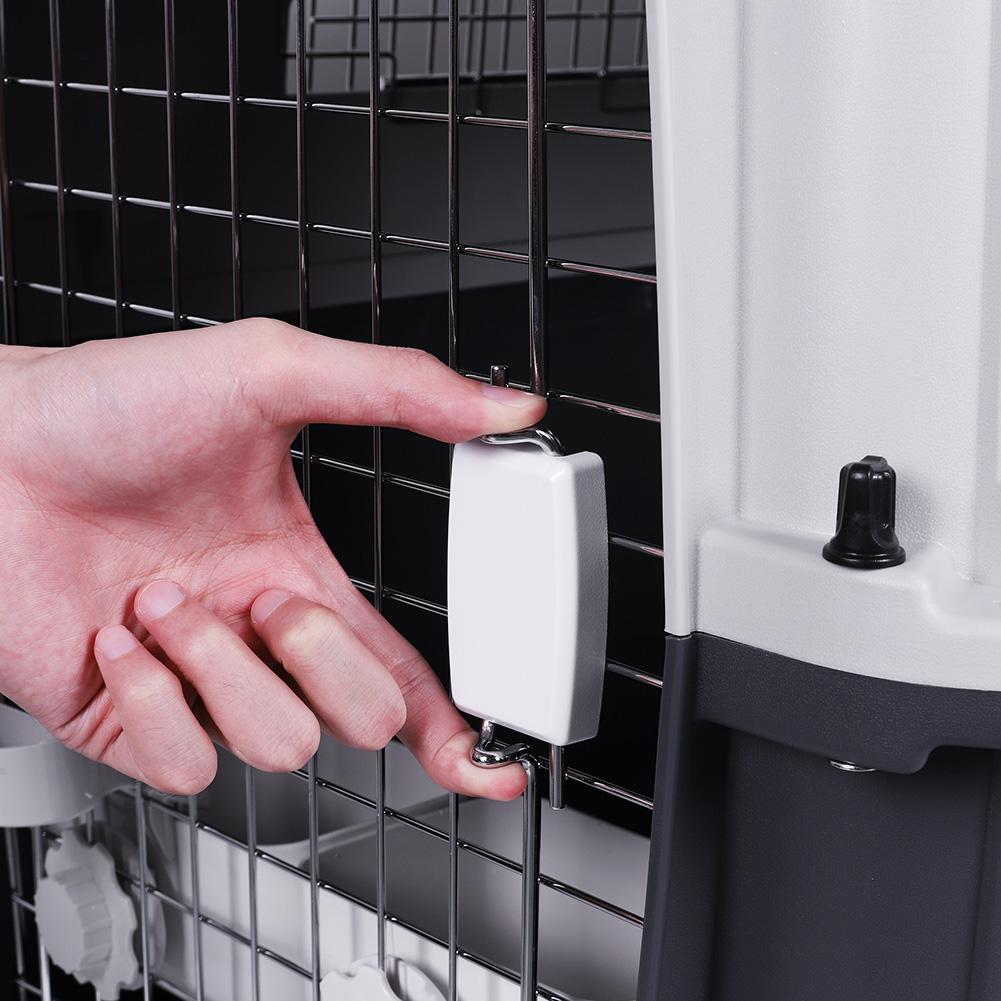 Pet Flight Carrier Airline Approved 33x216x252in Cats Rabbit Travel Cage with Handle Metal Door Heavy Duty for Puppies Kittens