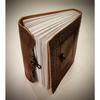 Embossed Handmade Vintage Leather Bound Brown Locked Notebook - Hand Crafted Book of Shadows - Unisex Writing Journal - Refillable Diary